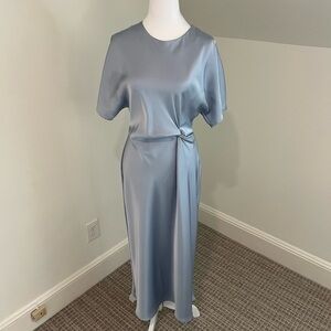 Zara size M silver blue draping knotted dress.